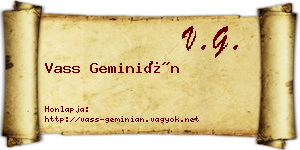 Vass Geminián névjegykártya